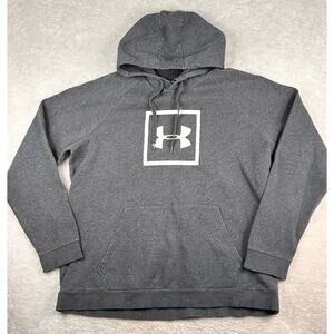 Under Armour Hoodie Gray Pullover Long Sleeve Sweater Drawstring Mens Size 2XL